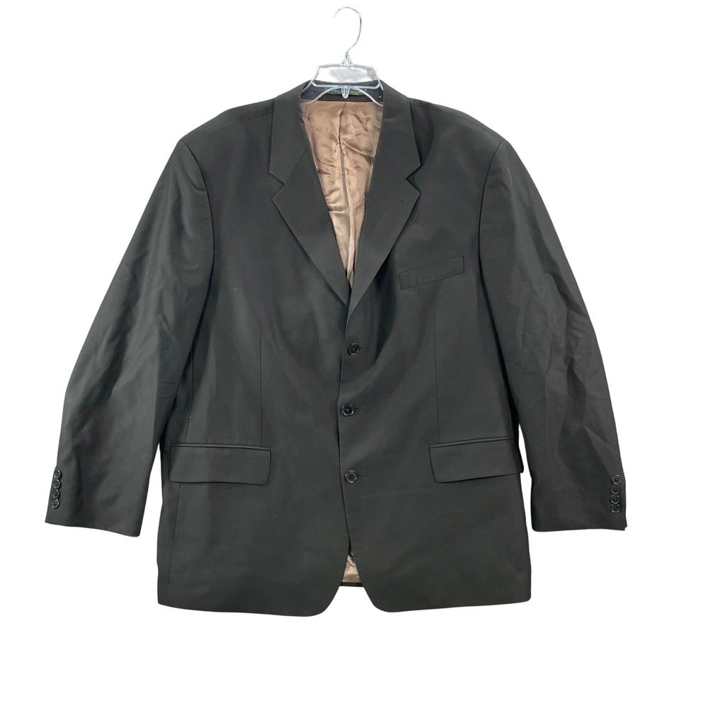 Brandini Blazer Mens 48R Black Wool Sport‎ Coat Meier & Frank 3 Button Canada